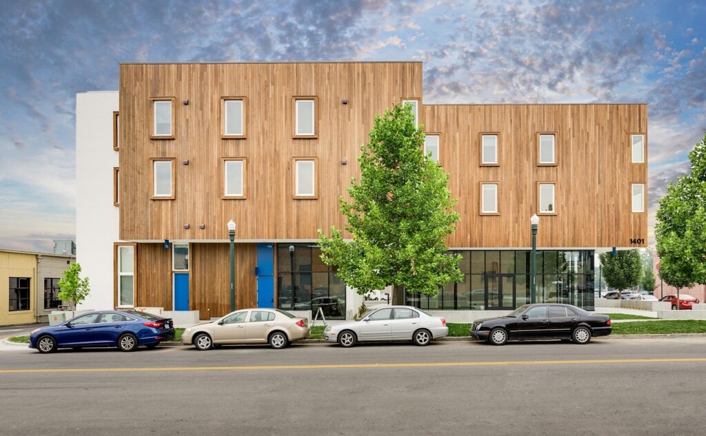 Modern apartment building representing Ellipse's digital leasing solution